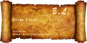 Brum Lina névjegykártya
